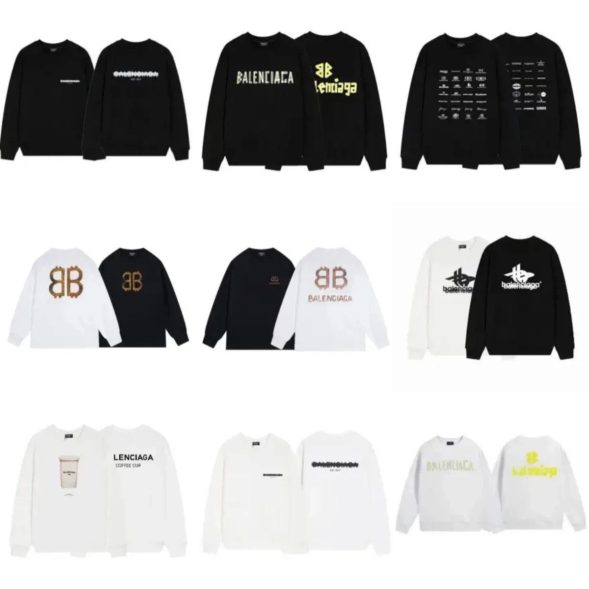 Balenciaga Logo Print Sweatshirts for Men and Women