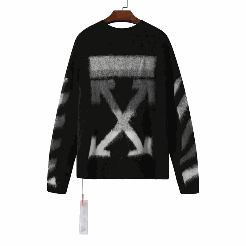 Off-White Black Knit Sweater with Arrows Logo