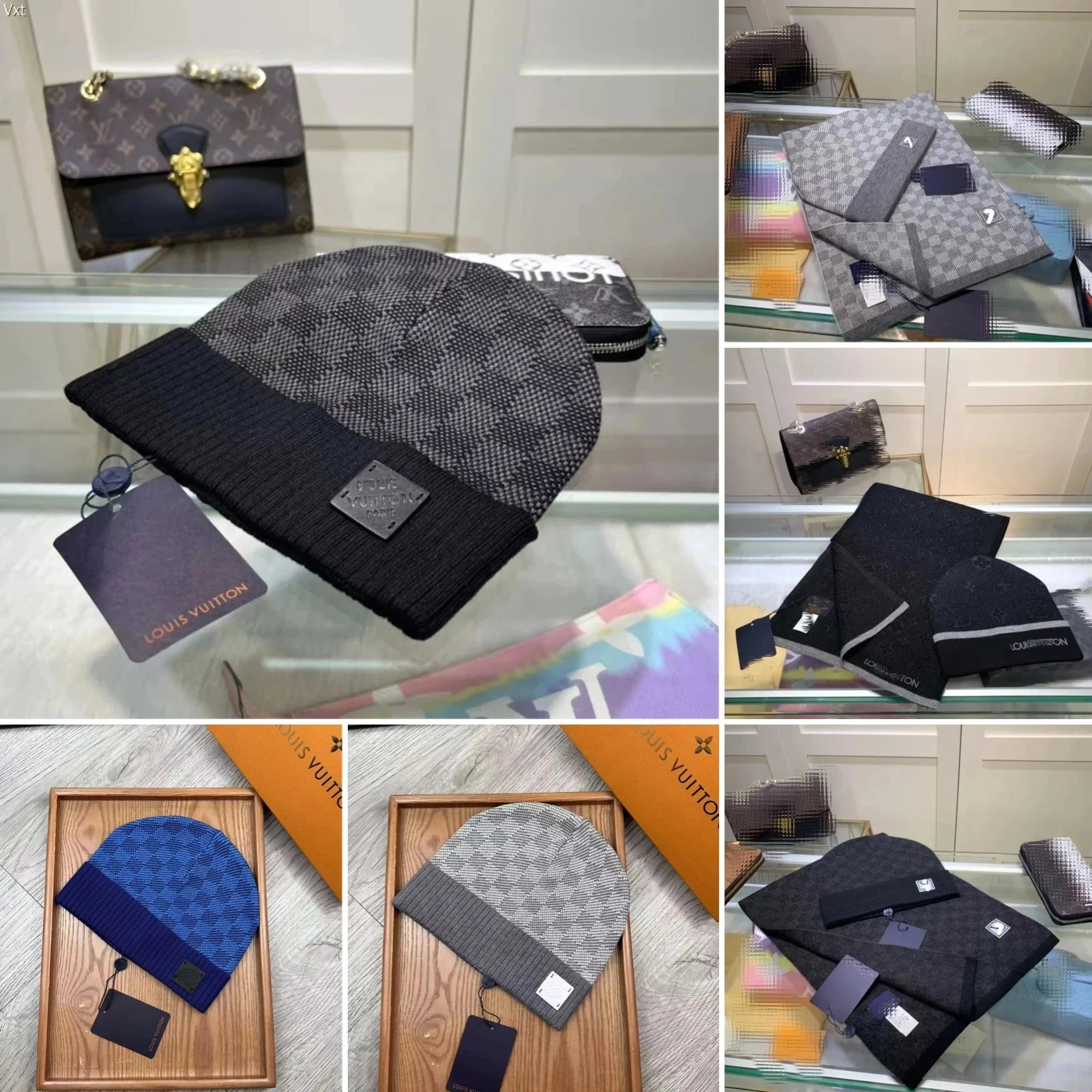 Louis Vuitton Monogram Beanie Hat Men Women Fashion Winter Knit Cap