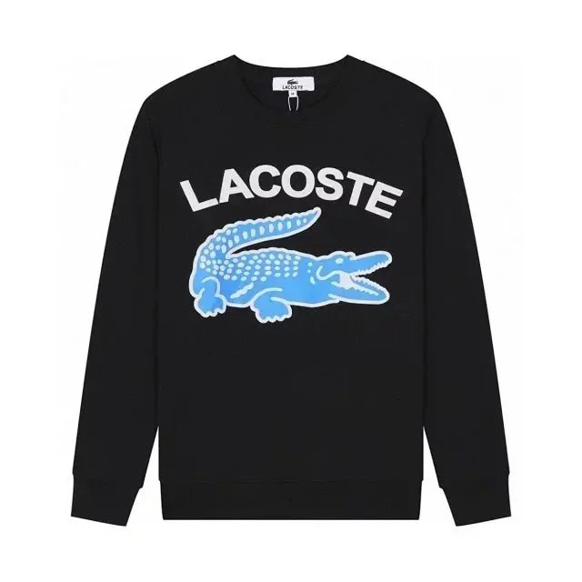 Lacoste Black Sweatshirt with Blue Crocodile Logo