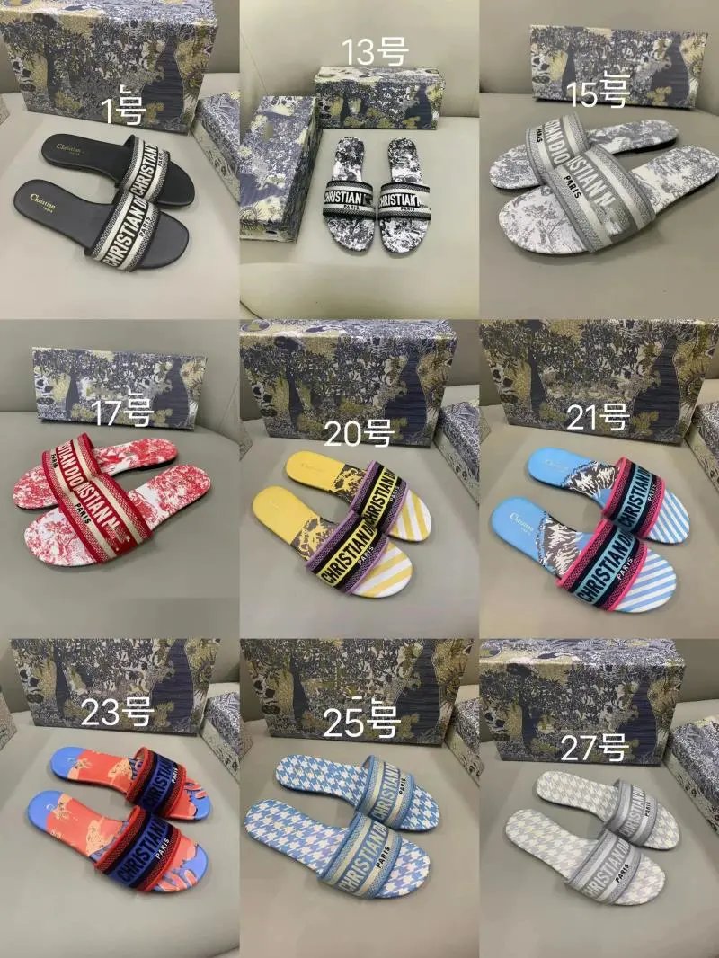 Christian Paris Logo Print Slides Sandals for Men and Women