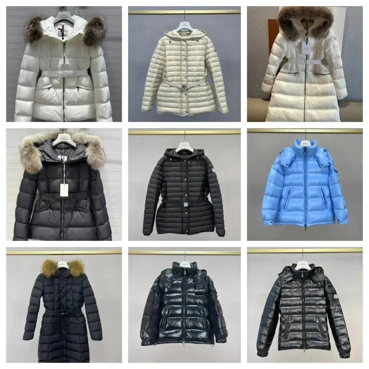 Moncler Women's Down Jacket with Fur Hood and Belted Design