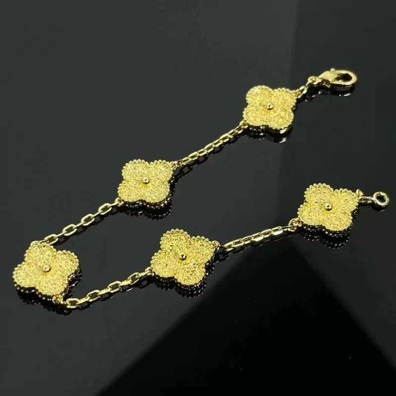 Gold Plated Flower Chain Bracelet Women's Jewelry Fashion Accessory