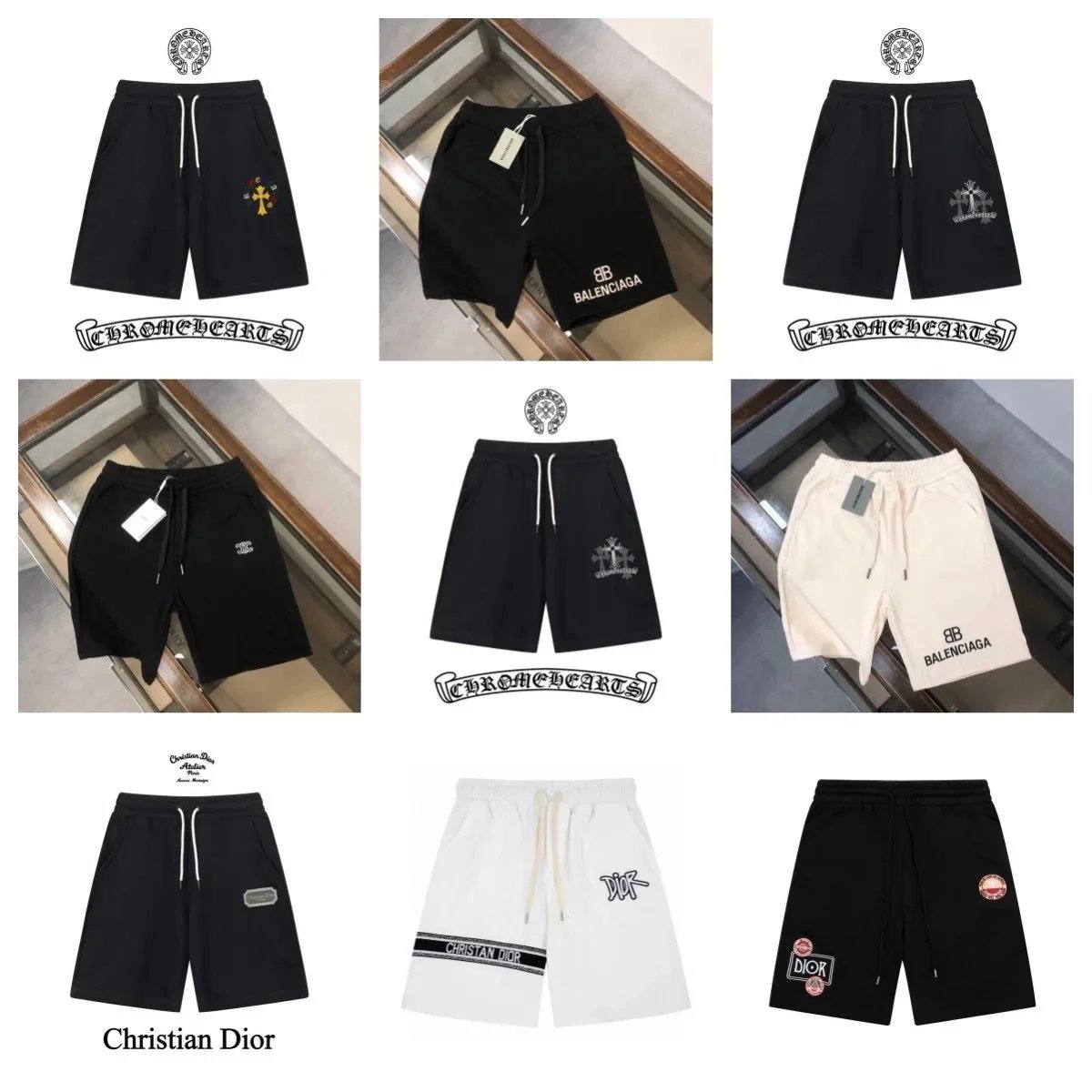 Balenciaga Men's Logo Embroidered Sweat Shorts