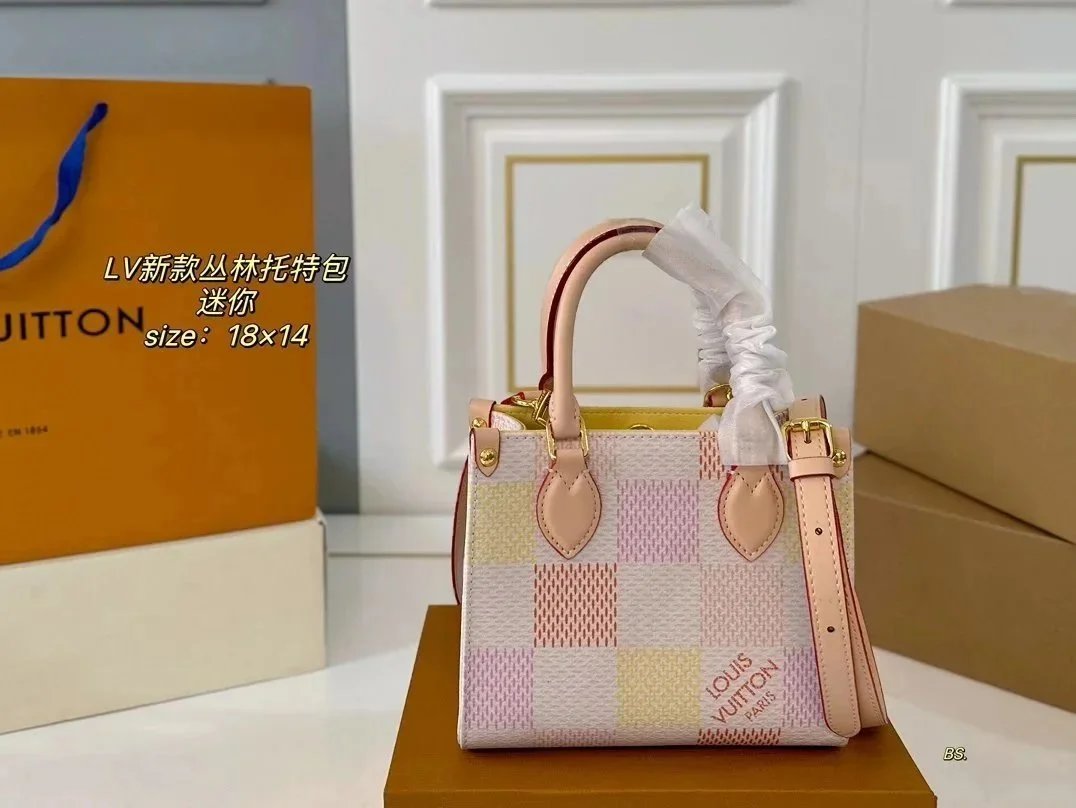 Louis Vuitton Mini Jungle Damier Tote Bag Pastel Checkered Pattern