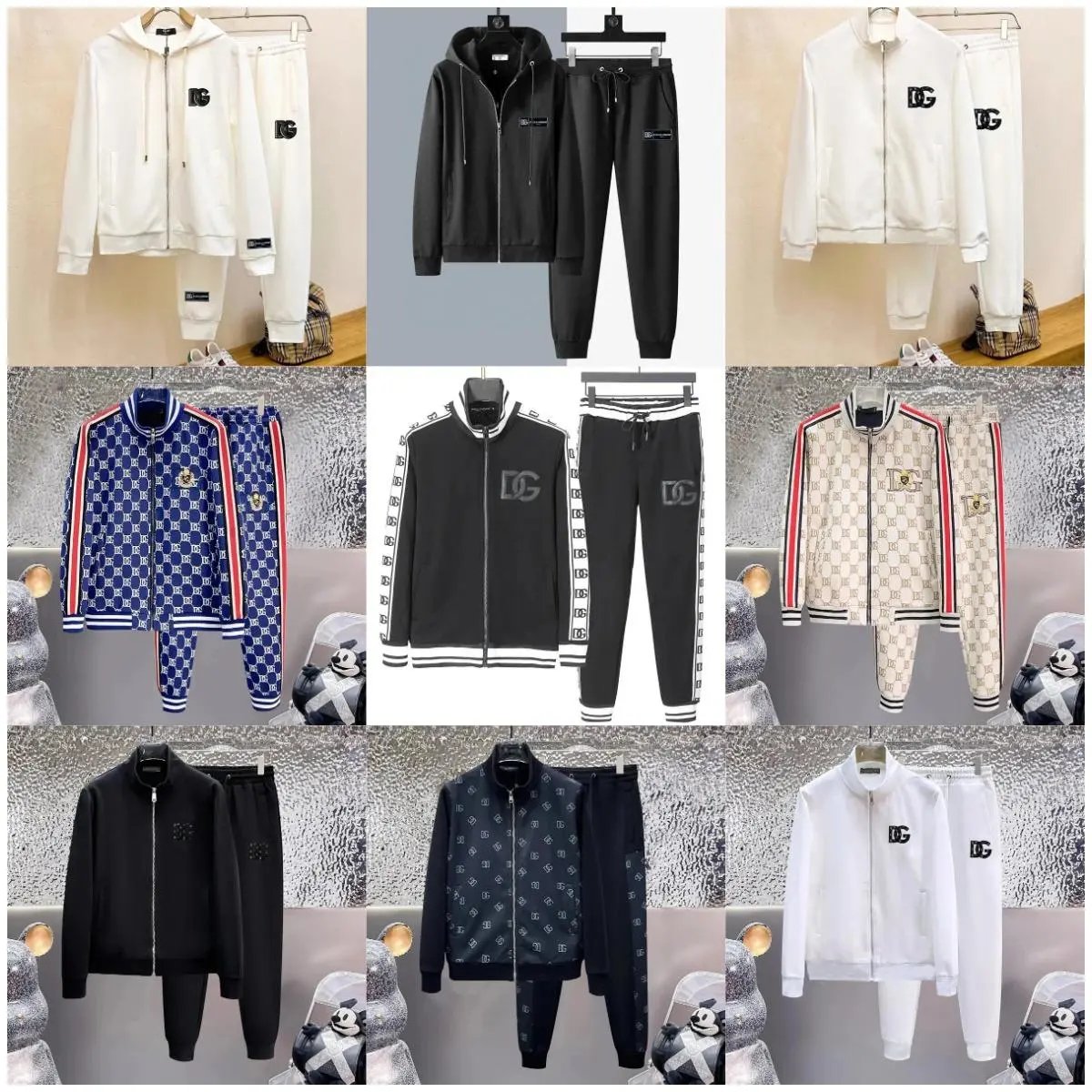 DG Fashion Tracksuit Men's Sportswear Hoodie Jacket Pants Set
