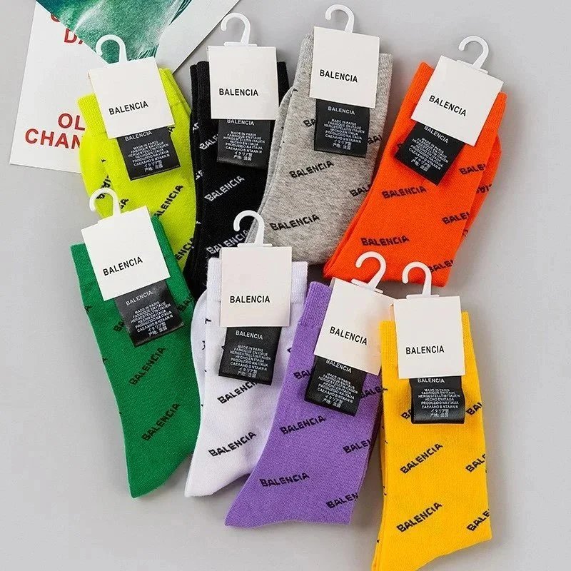Balencia Logo Print Socks in Multiple Colors