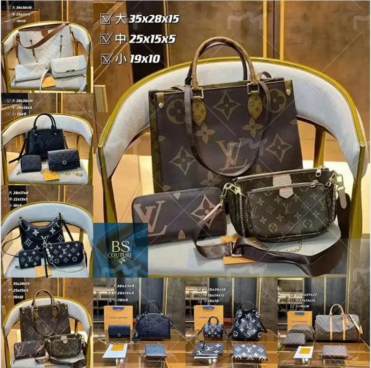 LV Monogram Handbags Tote Shoulder Bag Set