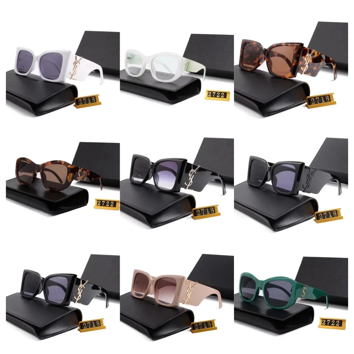 Saint Laurent 2718 2722 Square Sunglasses Fashion Designer Eyewear