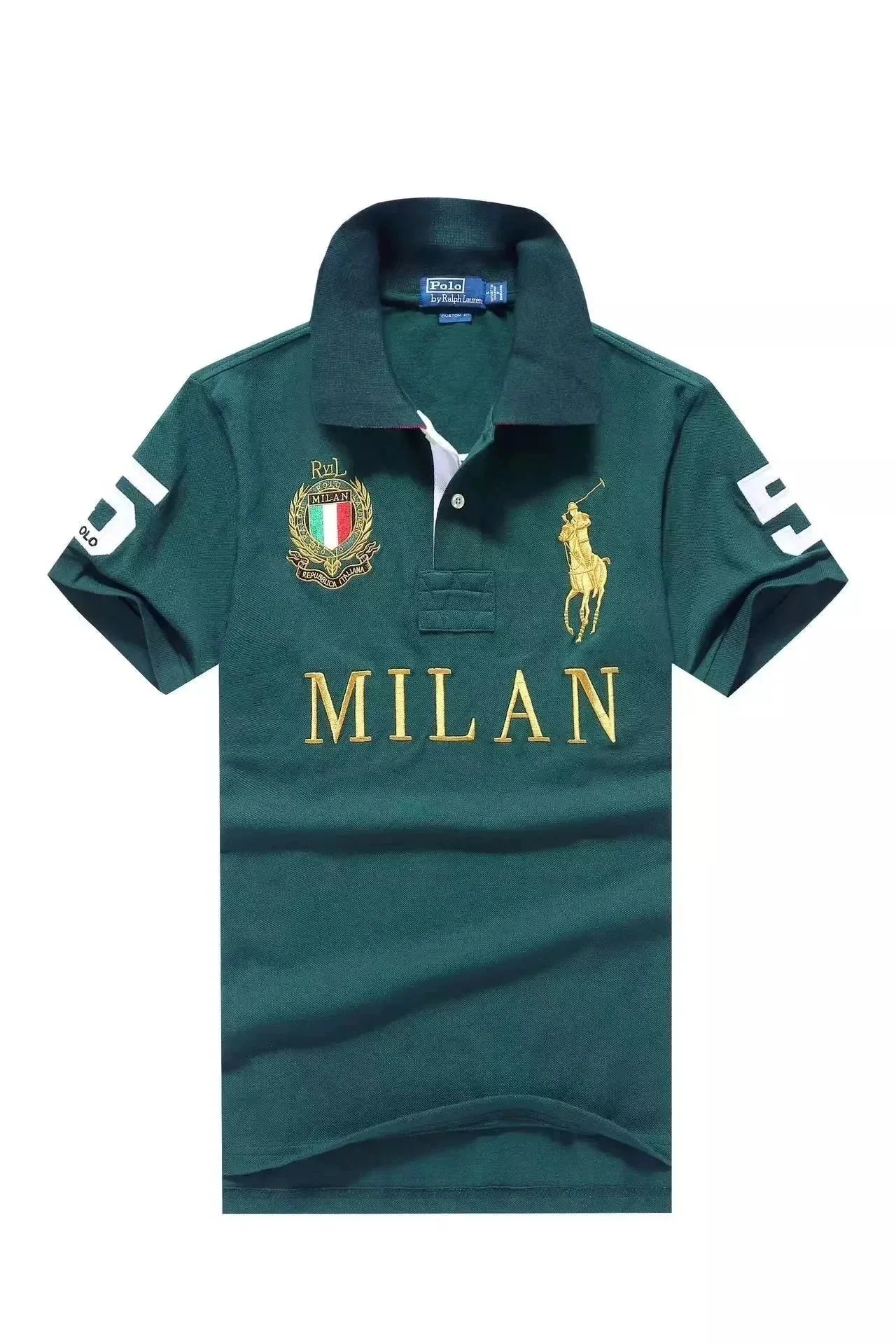 Green Milan Embroidered Polo Shirt Men's Fashion