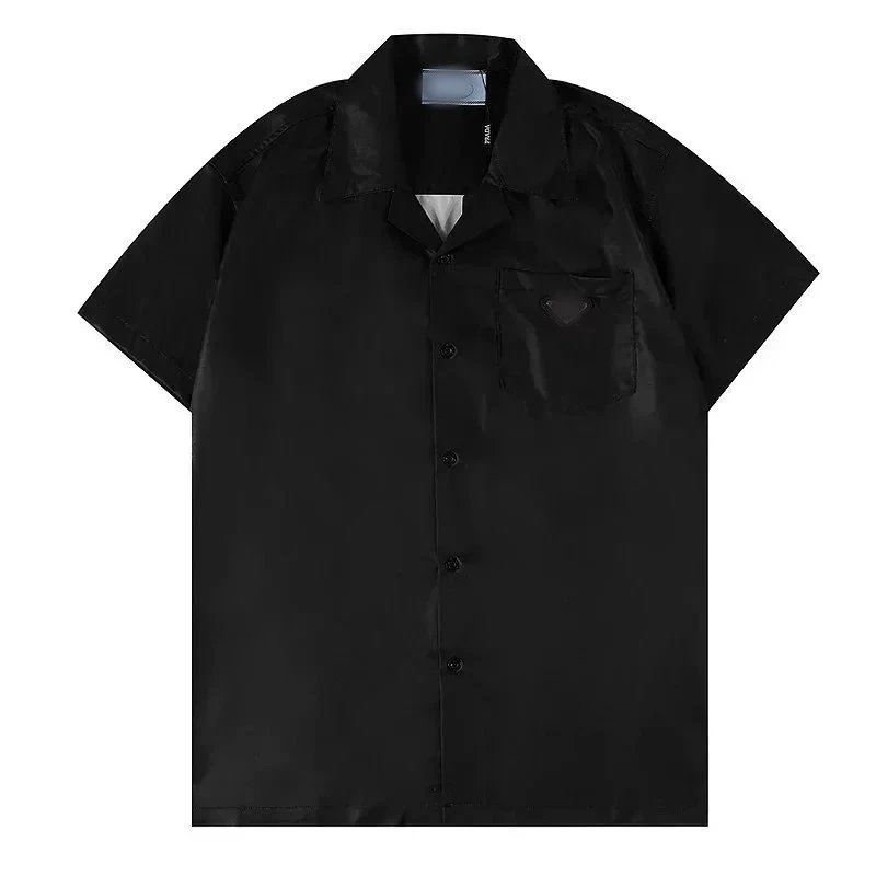 Black Short Sleeve Shirt for Men PRADA