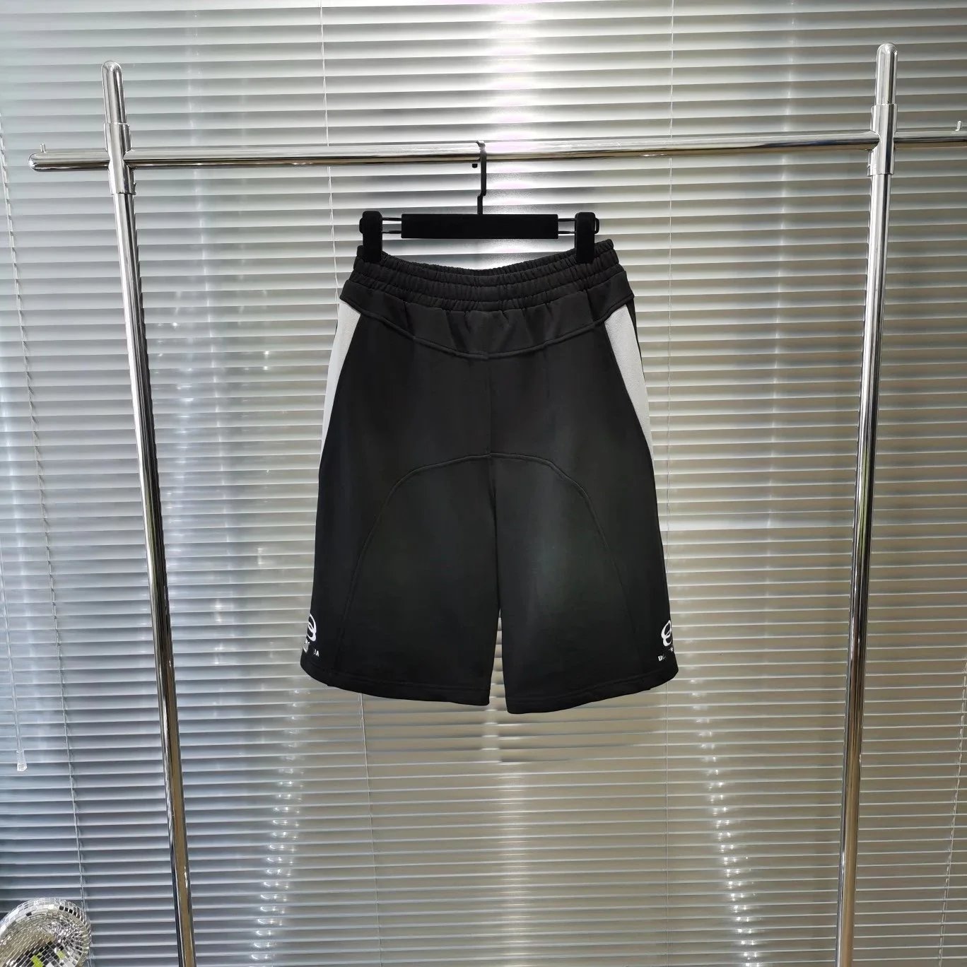 Men's Black Athletic Shorts with Side Panels
