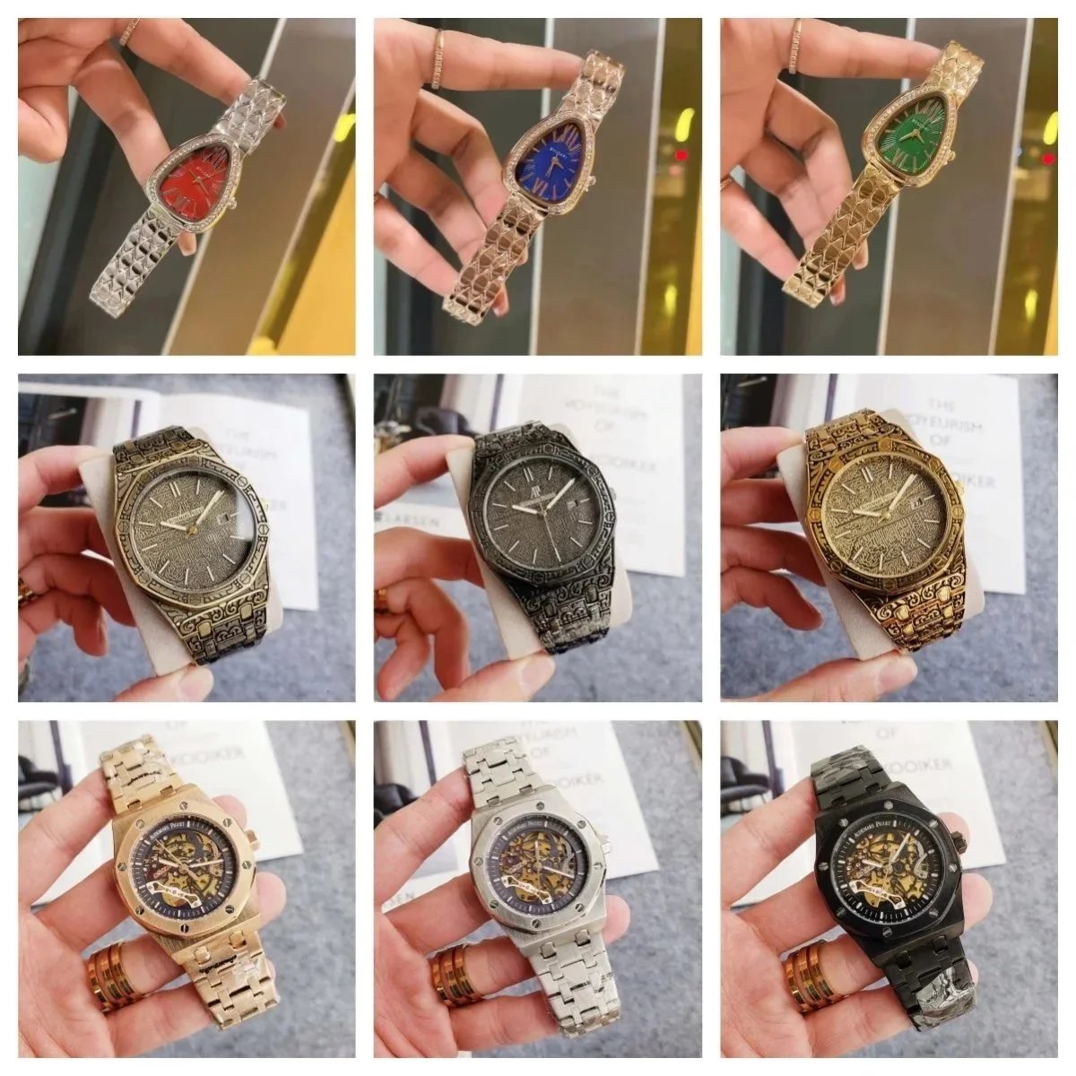 Luxury Men's Mechanical Skeleton Watches with Stainless Steel Band