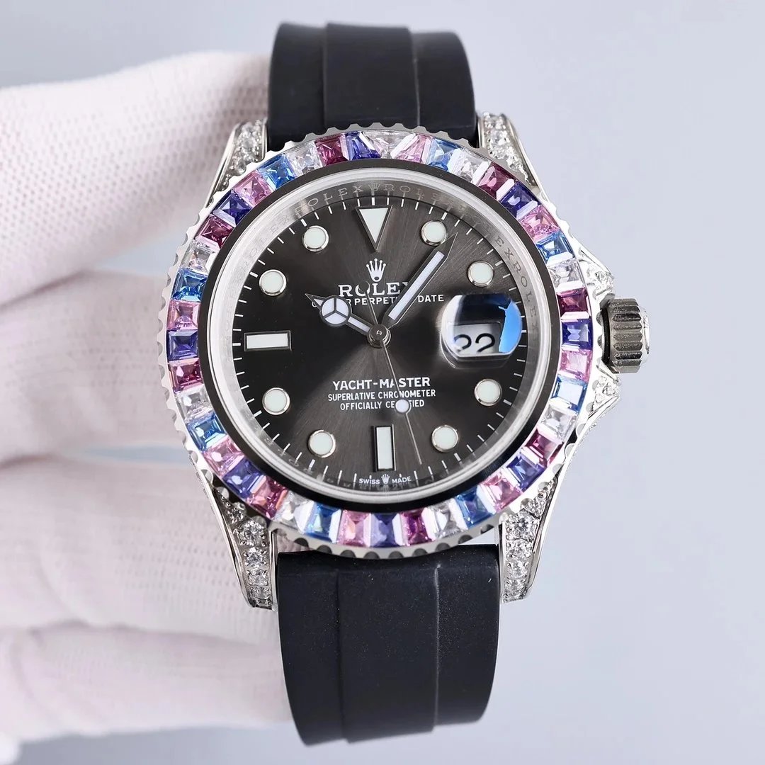 Rolex Yacht-Master Diamond Bezel Black Dial Watch