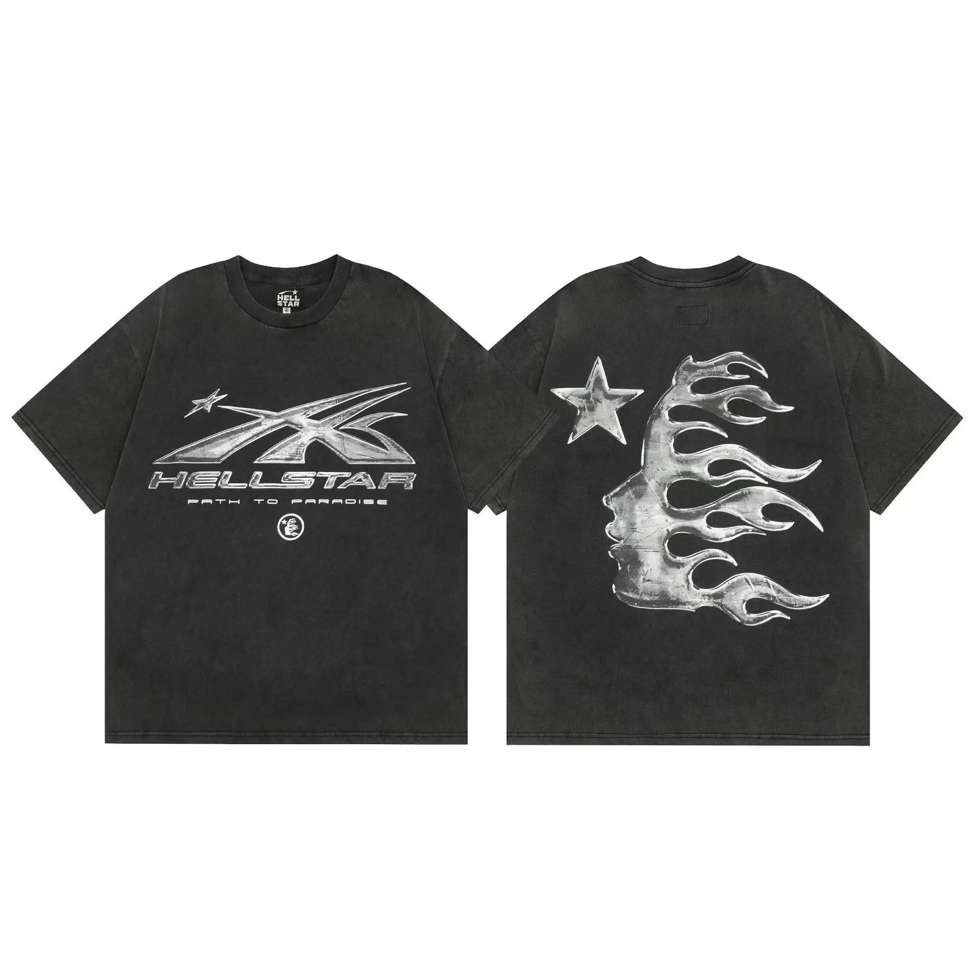 HELLSTAR Path to Paradise T-Shirt Black Silver Print