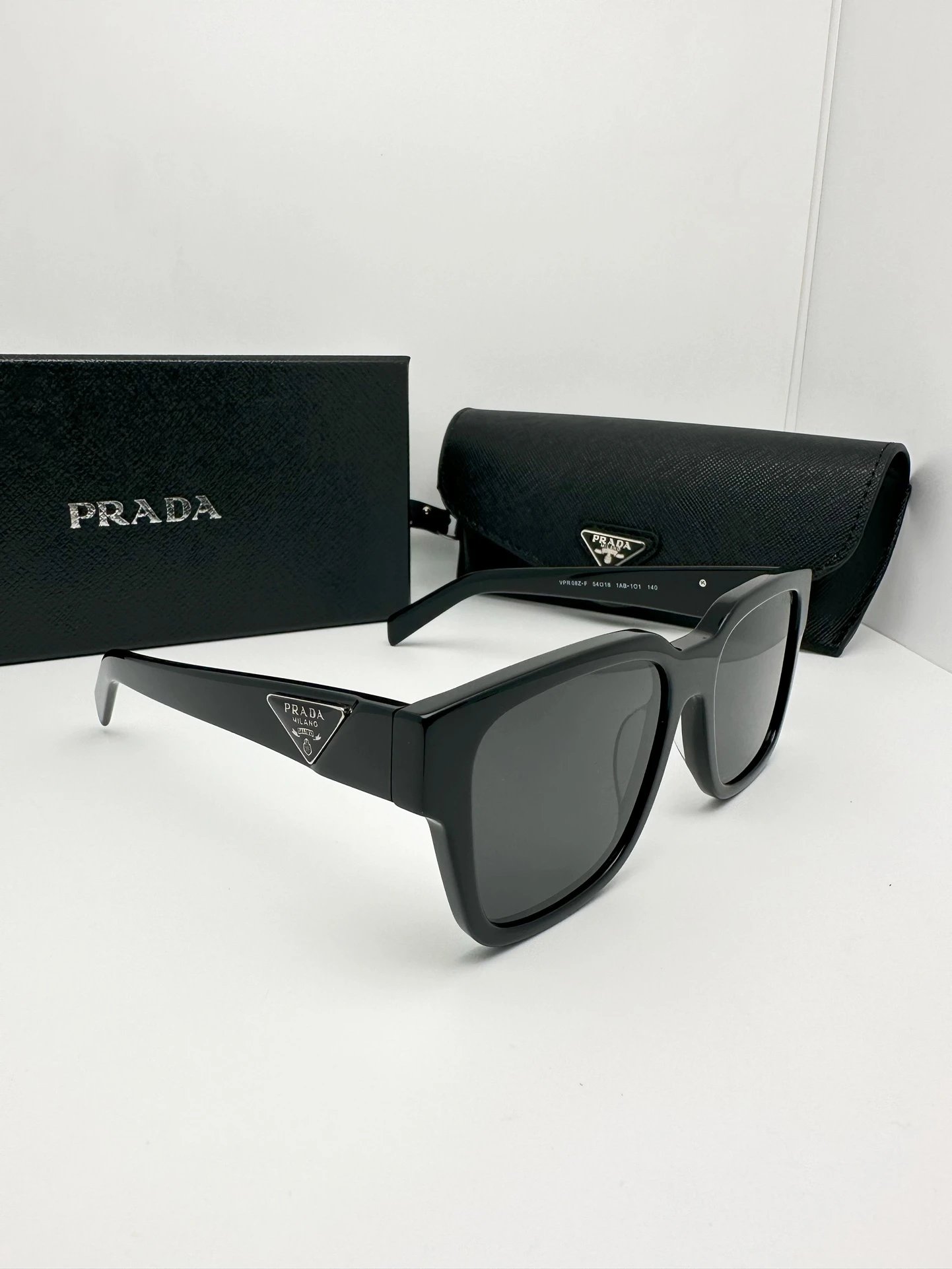 Prada Black Square Sunglasses with Logo Detail