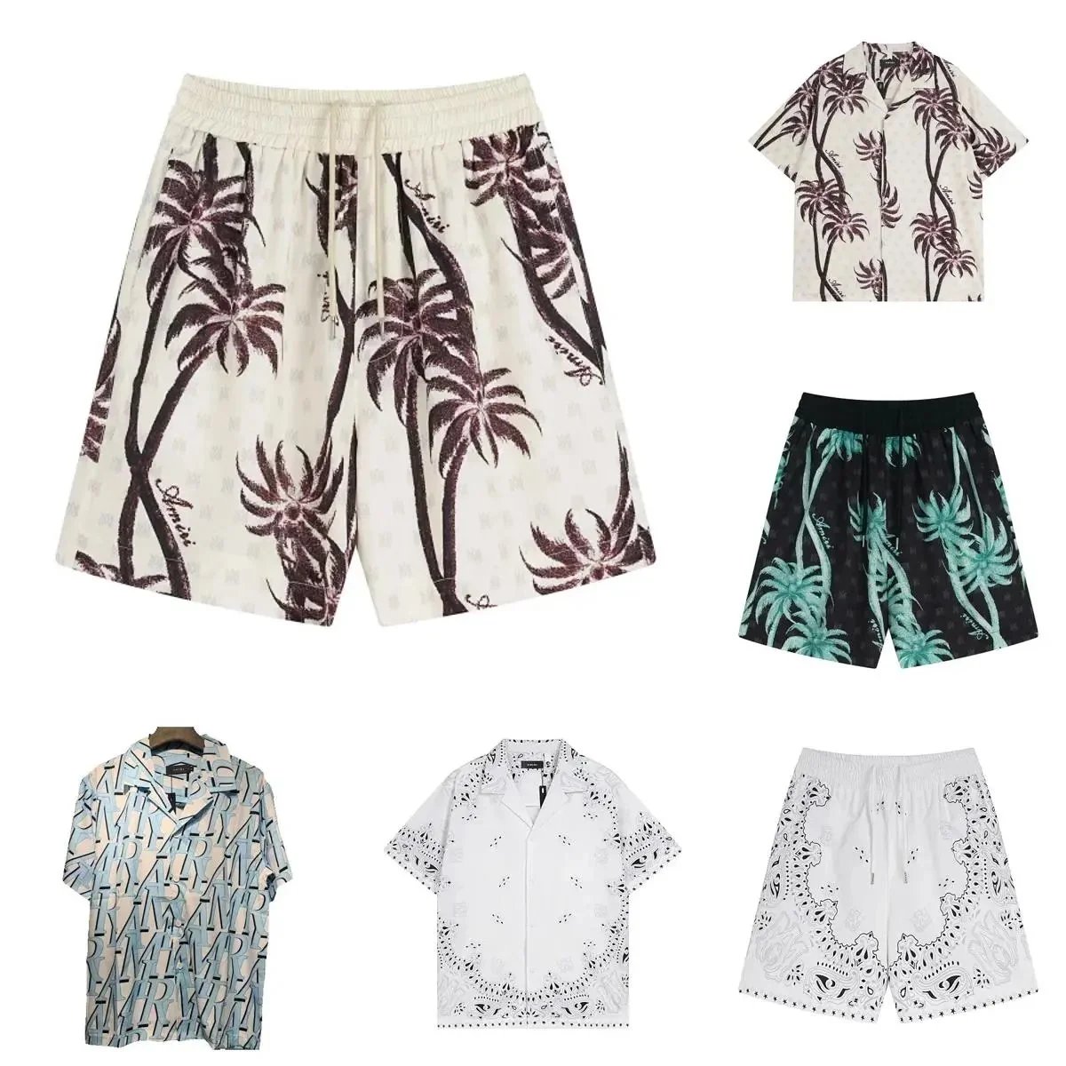 Marni Palm Print Swim Shorts and Shirts Set