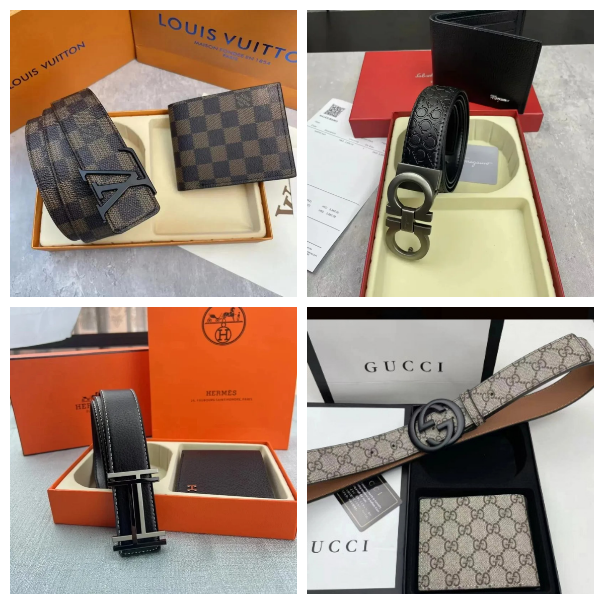 Louis Vuitton Damier Belt and Wallet Set