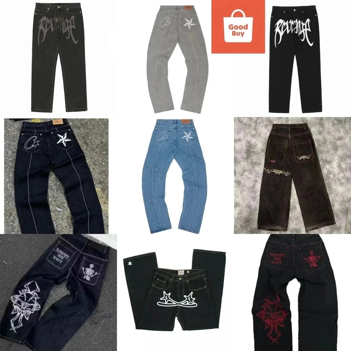 Beyonce Embroidered Denim Pants for Men and Women