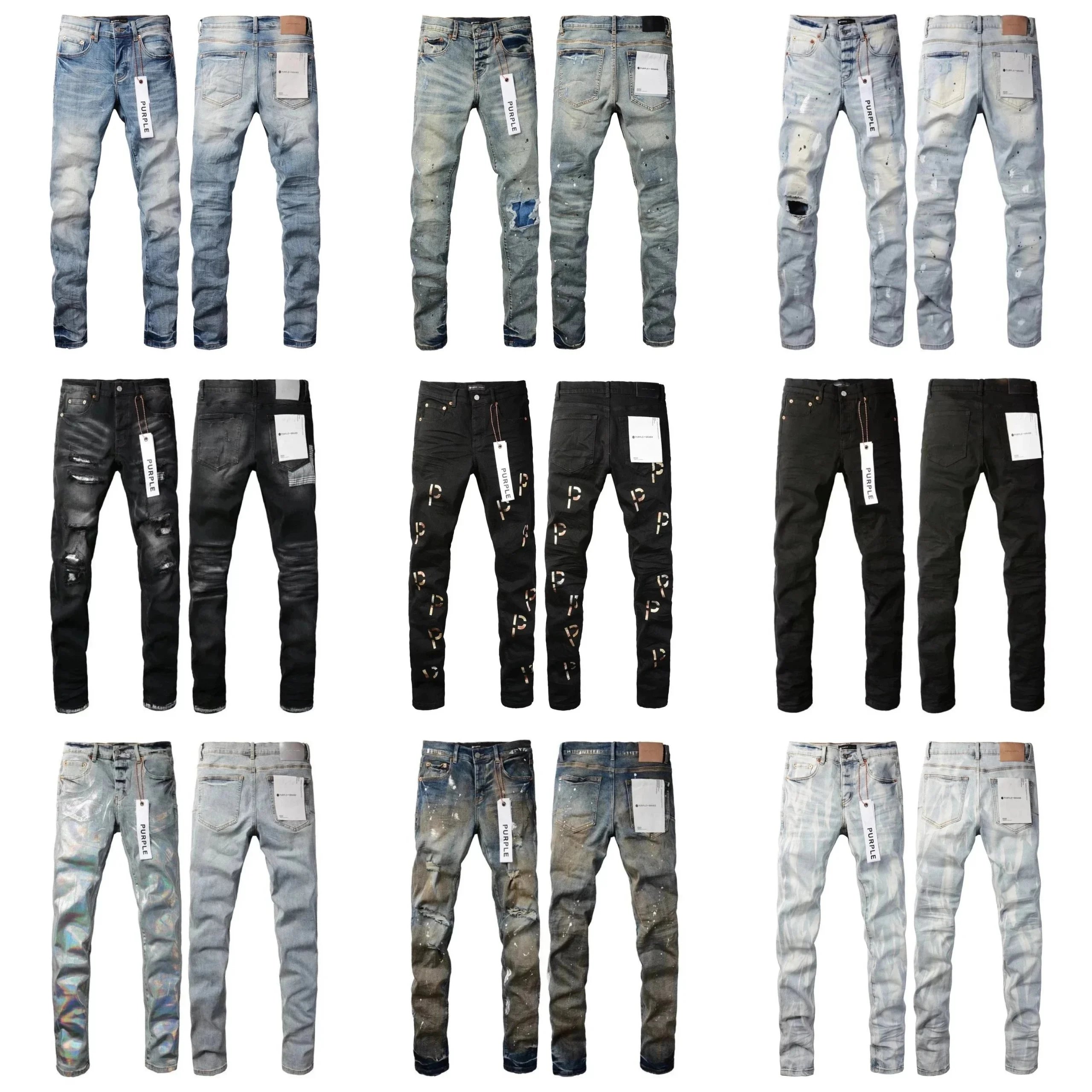 Men's Fashion Denim Jeans Slim Fit Ripped Distressed Style