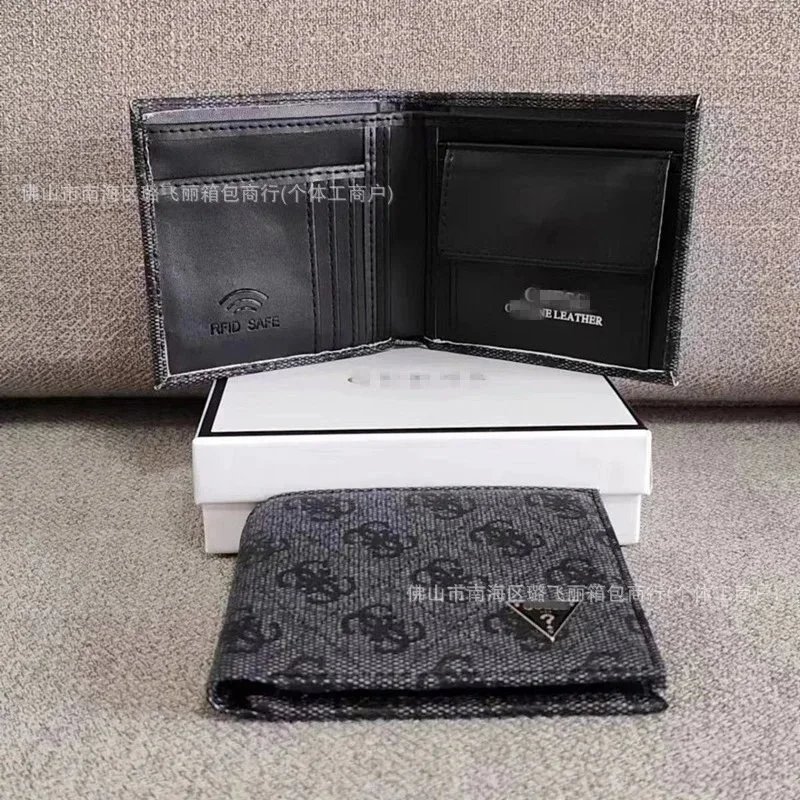 Prada Men's RFID Safe Leather Wallet with Monogram Pattern