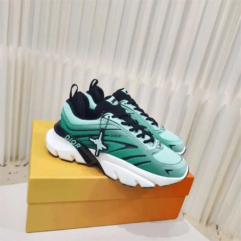 Dior Sneakers Green Black Mesh Running Shoes