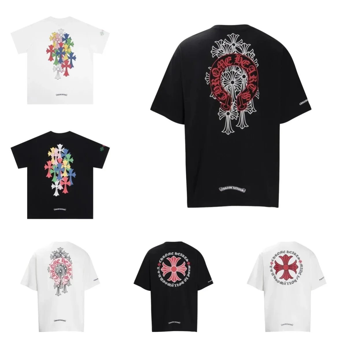 Chrome Hearts T-Shirts with Cross Designs and Logo