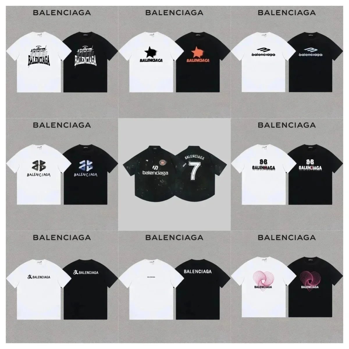 Balenciaga T-Shirts Collection Men Women Fashion Streetwear