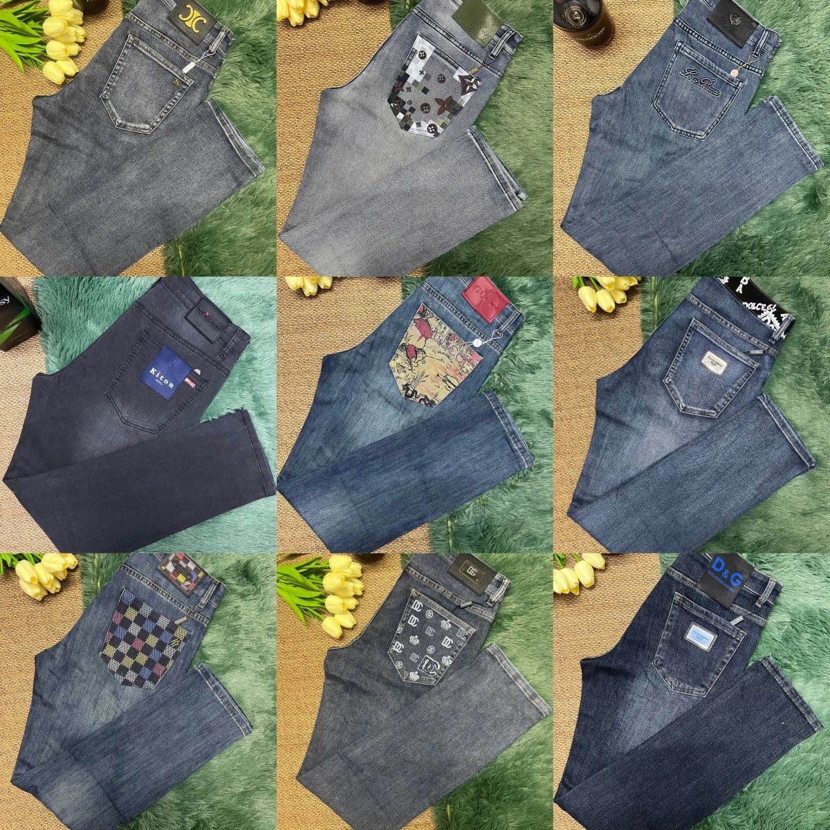 Men's Fashion Denim Jeans with Unique Pocket Designs