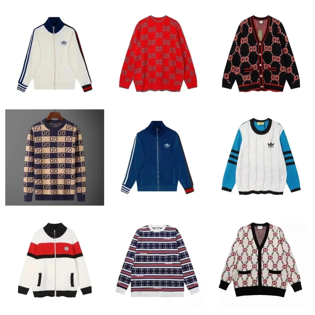 Gucci GG Pattern Knit Sweater and Cardigan Collection