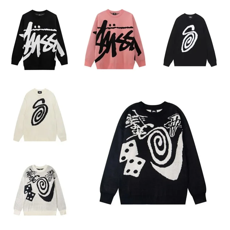 Stussy Graffiti Knit Sweaters for Men and Women