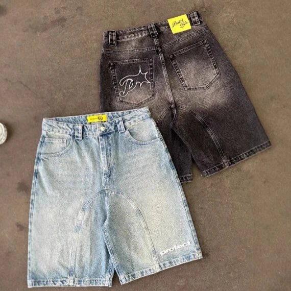 Protect Denim Shorts for Men Women Fashion Streetwear
