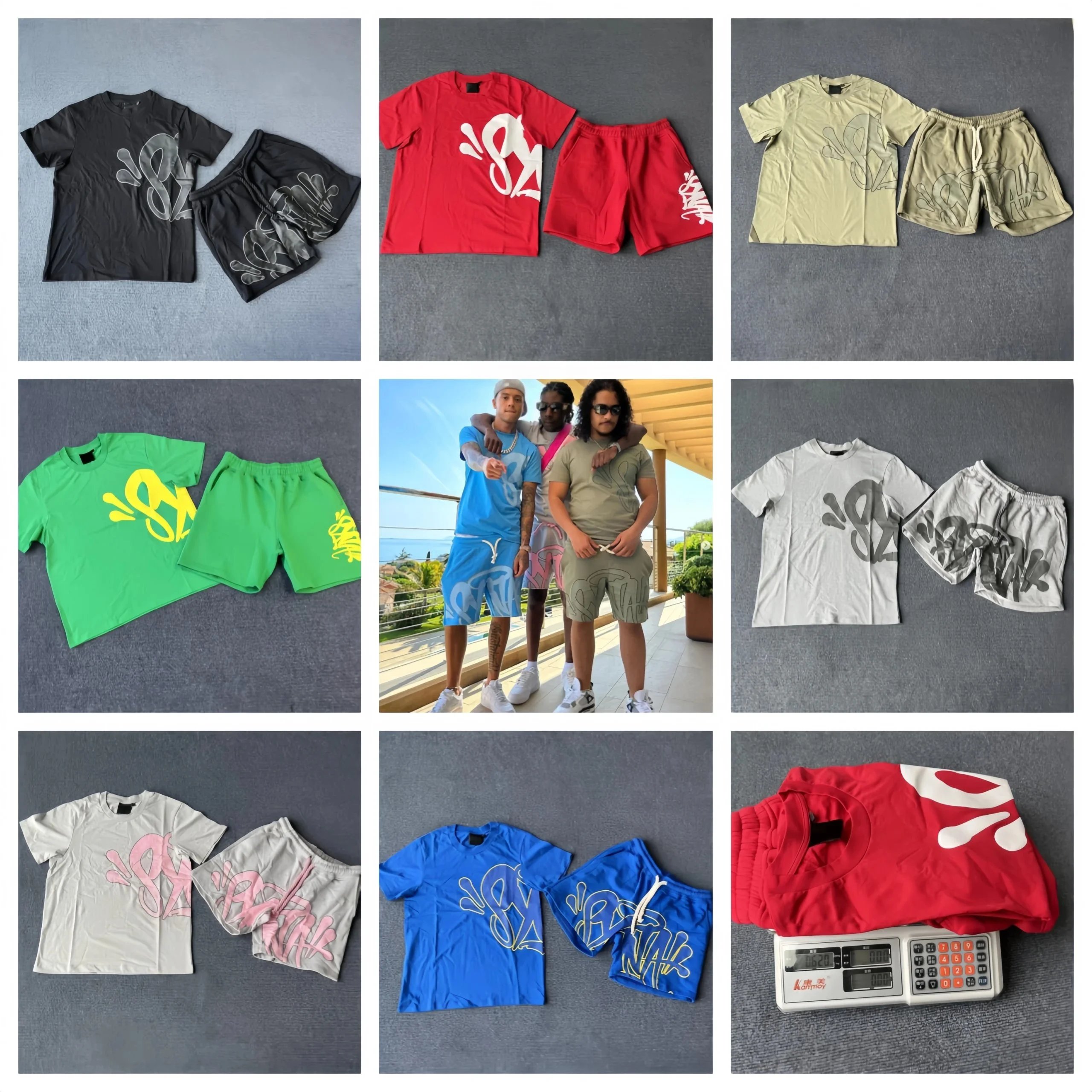 Y2K Style T-Shirt and Shorts Set for Men