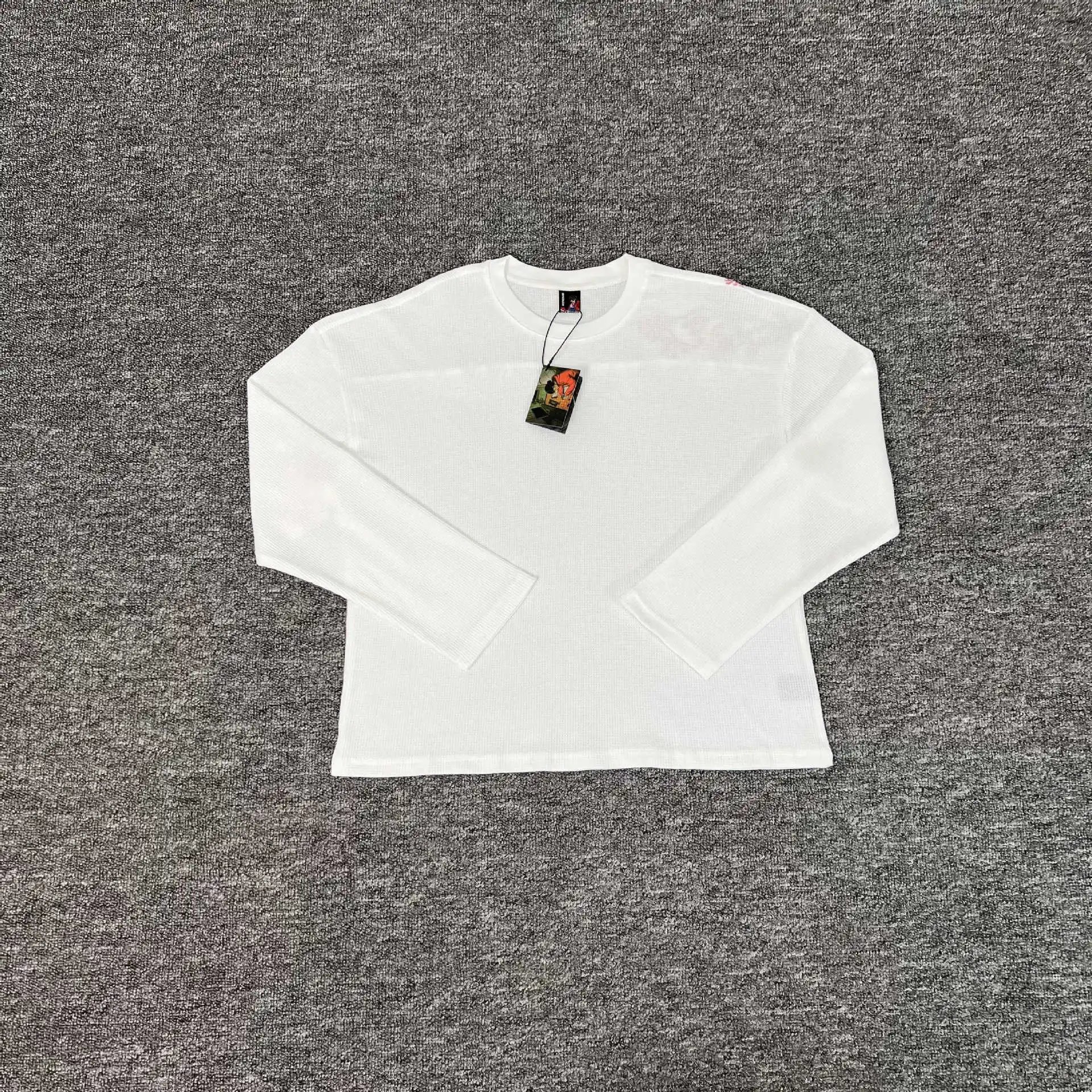 White Long Sleeve T-Shirt Oversized Basic Crewneck Top