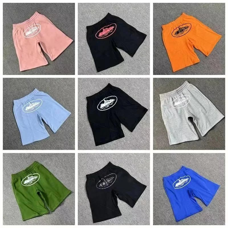 Casual Cotton Shorts with Logo Print for Men and Women