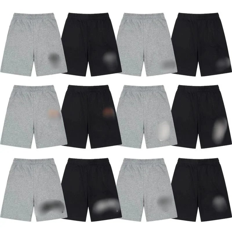 Men's Casual Cotton Shorts Gray Black Elastic Waist Comfortable Sport Shorts