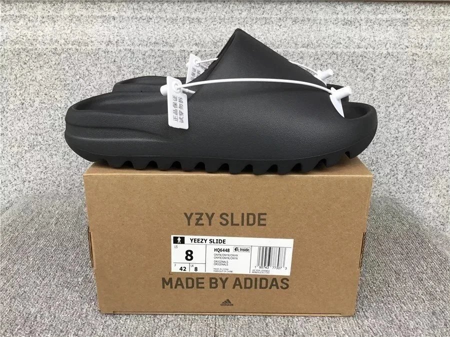 YEEZY SLIDE Black Slip-On Sandals by Adidas