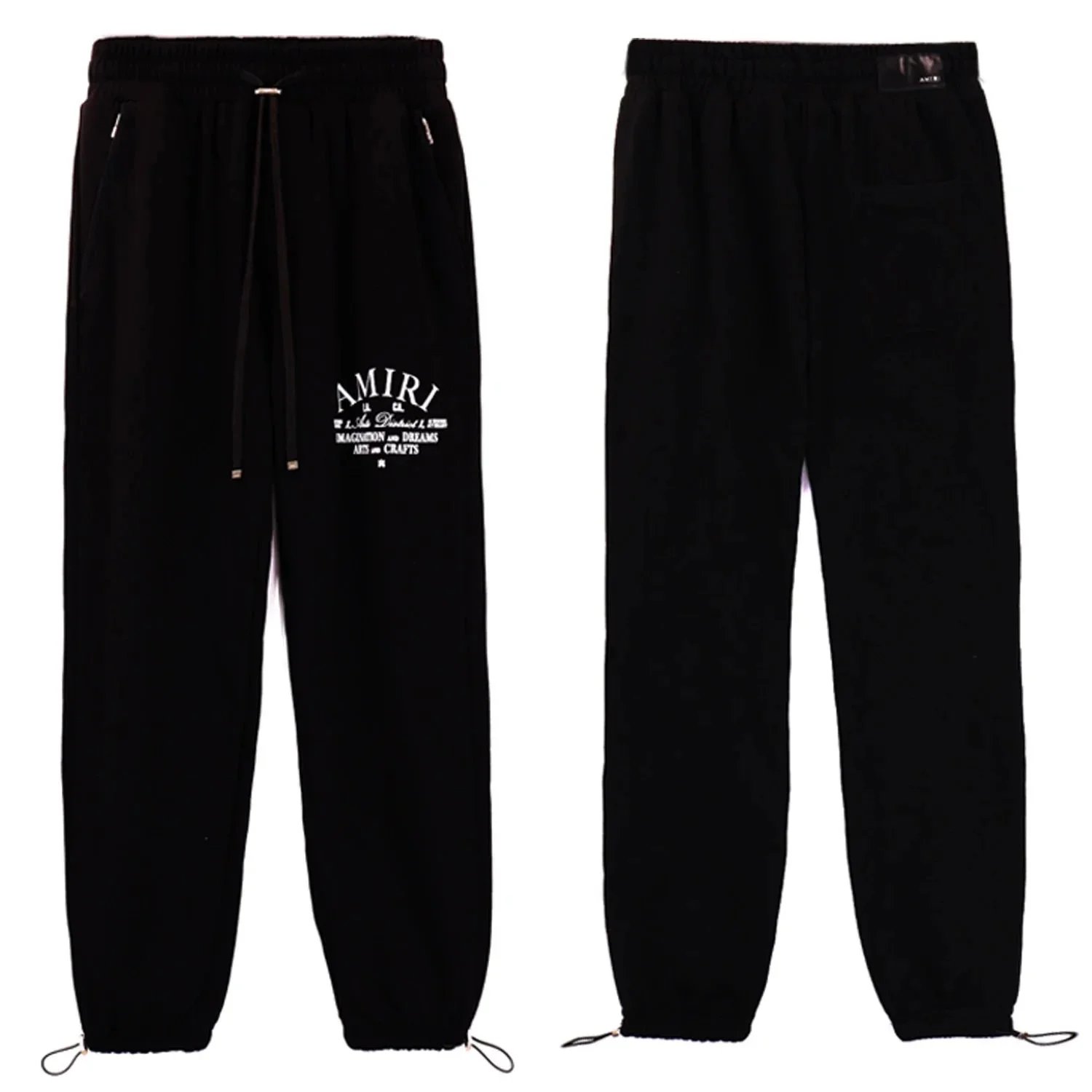 AMIRI Black Logo Print Sweatpants Men's Casual Joggers