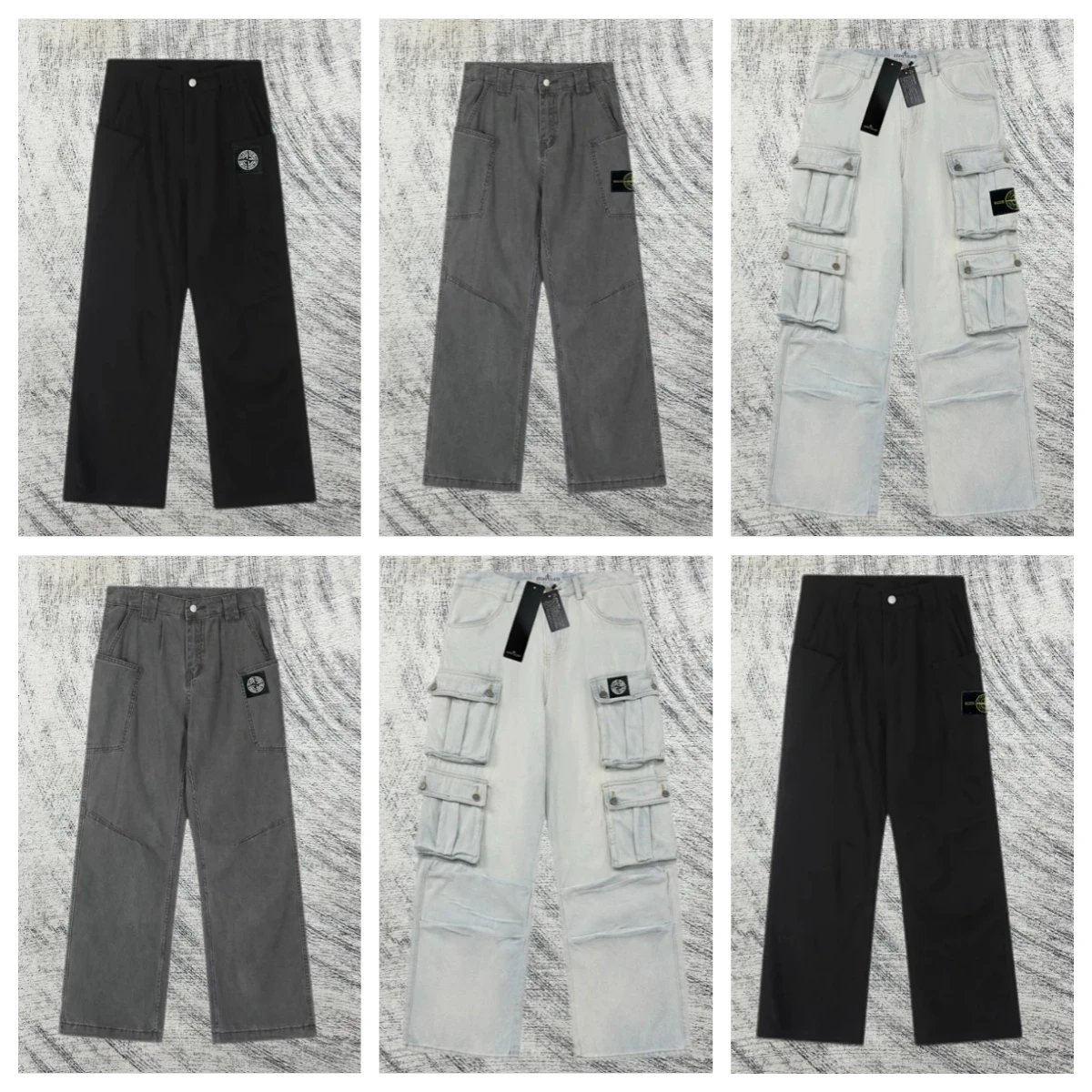 Stone Island Cargo Pants Men Women Tactical Workwear Multi Pocket Pants