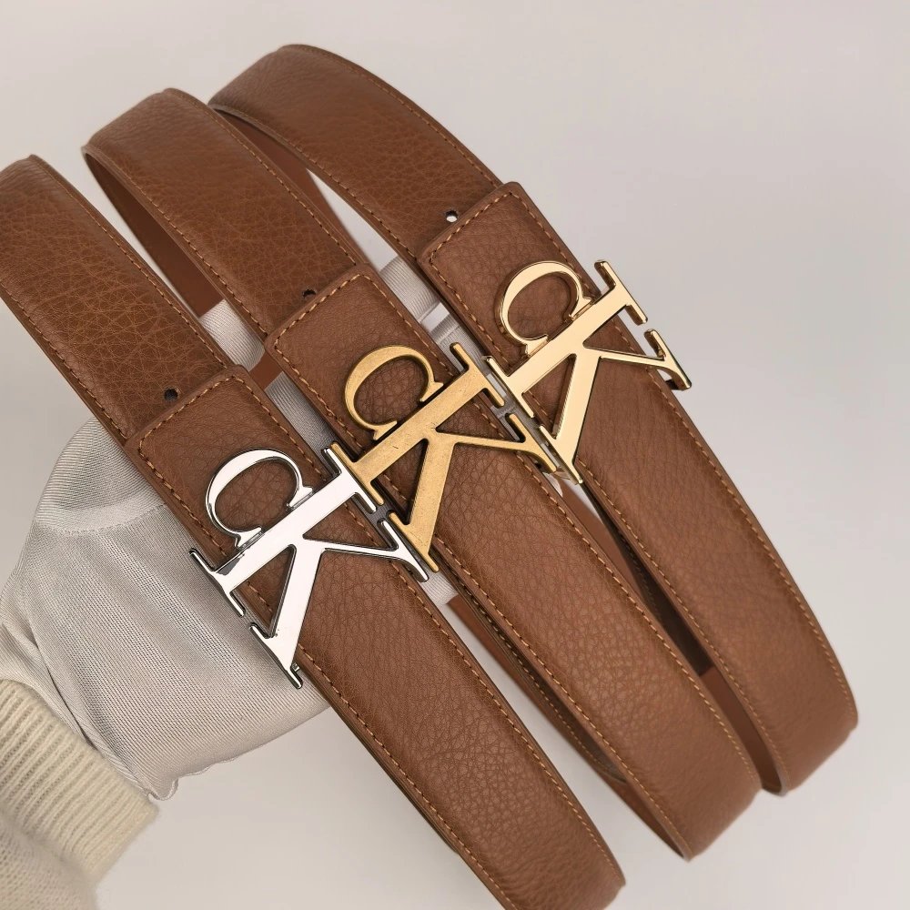 Calvin Klein Logo Belt Brown Leather Fashion Accessory
