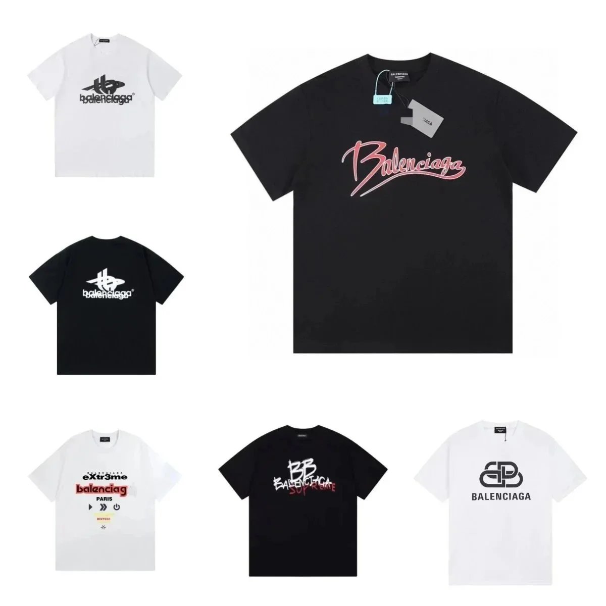 Balenciaga Logo T-Shirt Men's Fashion Streetwear