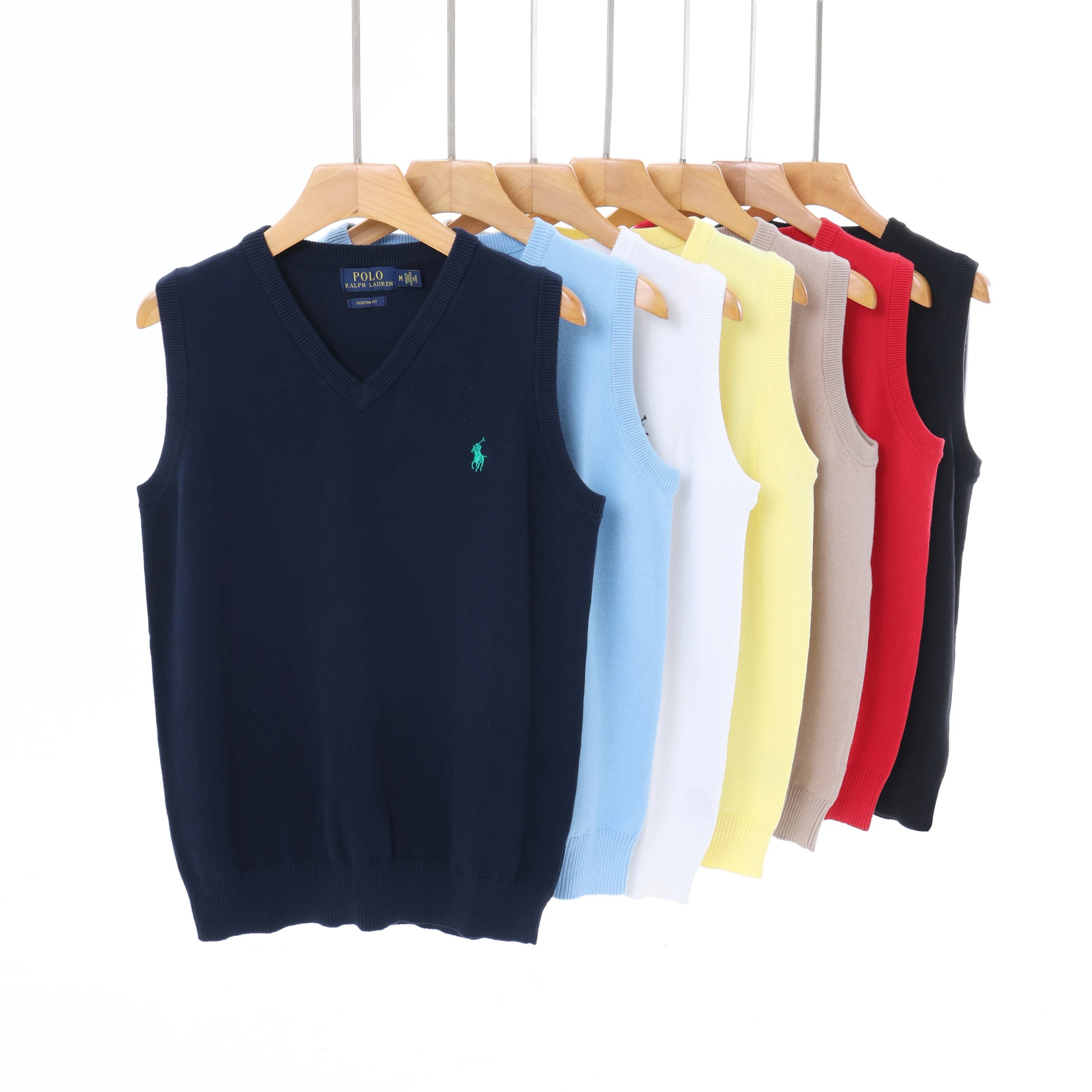 Men's V-Neck Knit Sweater Vest in Multiple Colors