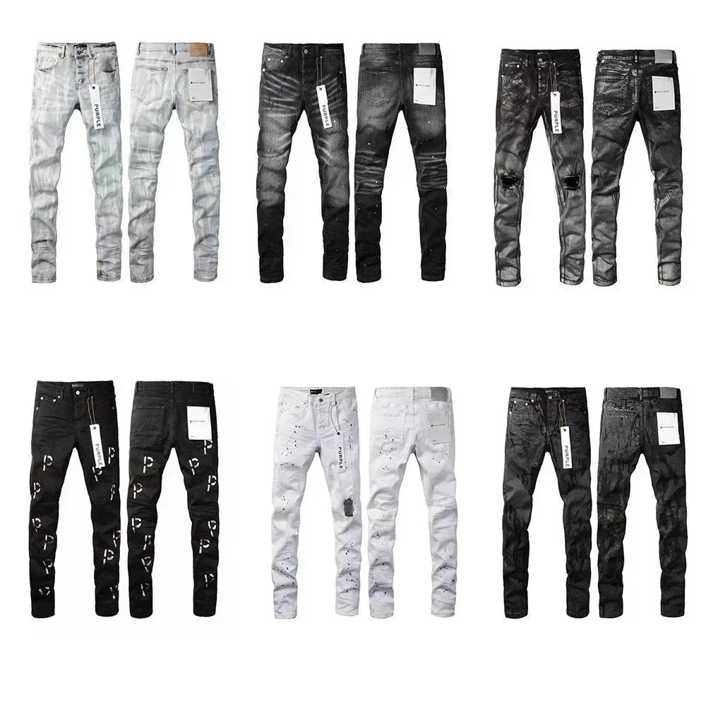 Men's Fashion Distressed Skinny Jeans with Patches and Rips