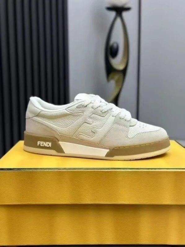 FENDI White Leather Sneakers for Men and Women