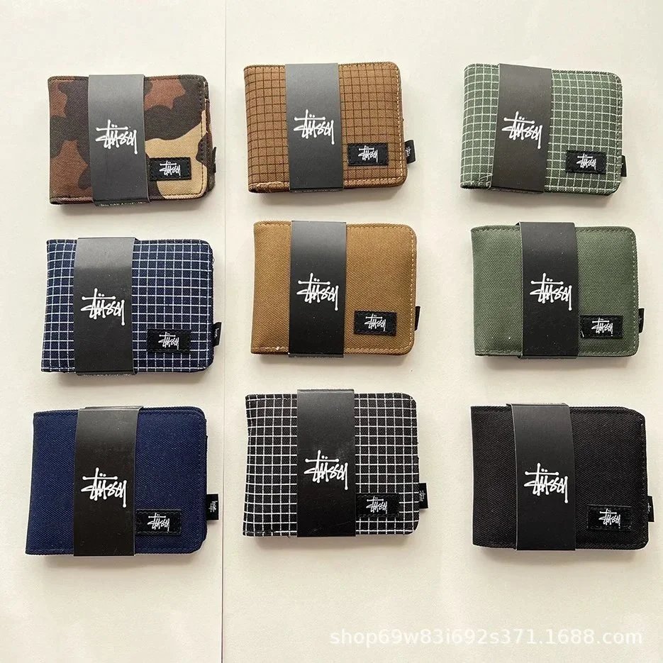Stussy Canvas Wallets Men's Fashion Compact Wallets