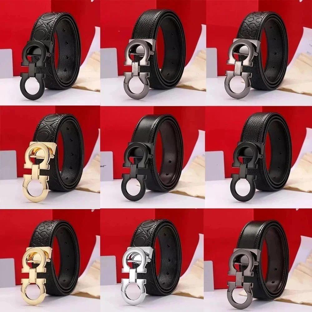 Men's Leather Belt with Metal Buckle Fashion Accessory