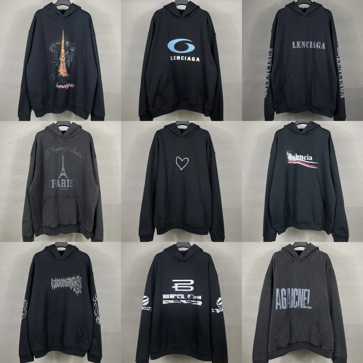 Balenciaga Hoodie Sweatshirt Oversized Logo Print Men Women Fashion Streetwear