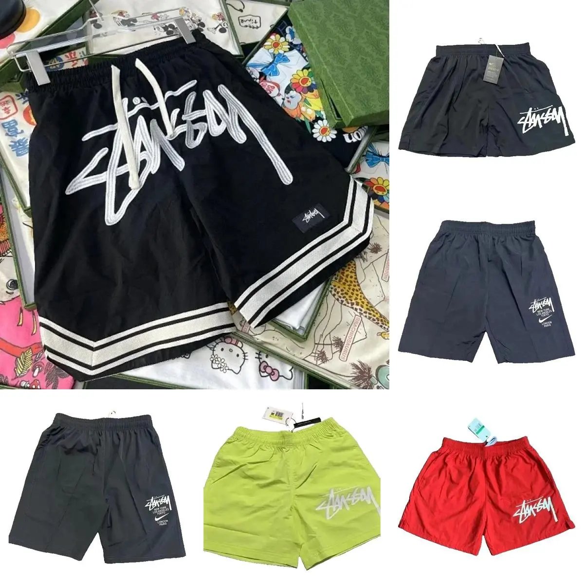 Stussy Men's Athletic Shorts with Logo Design