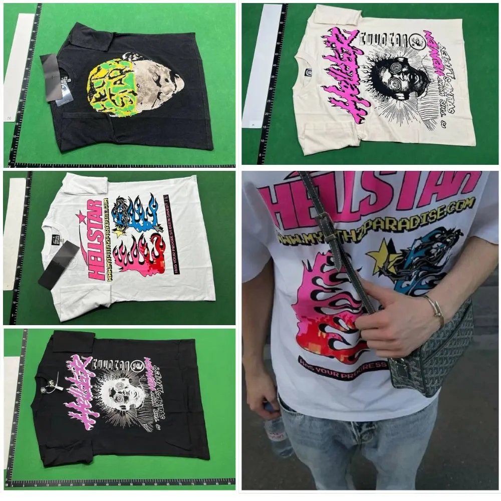 Hellstar T-Shirt with Flame Design and Logo