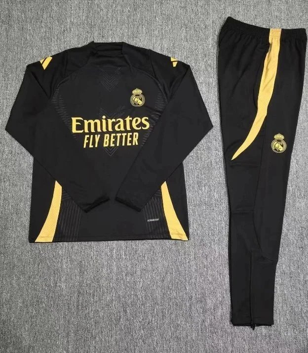 Real Madrid Training Kit Black Gold 2023-2024